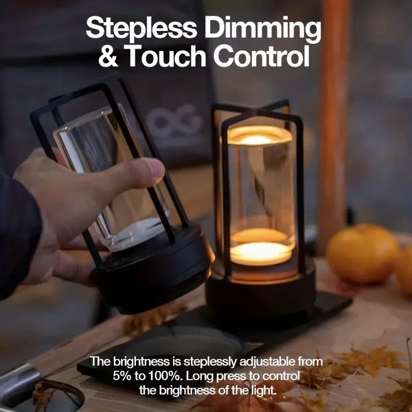 Hot Selling Cordless Aluminum LED Table Lamp Modern Luxury Indoor Outdoor Portable Metal Touch Control Battery Power Restaurant