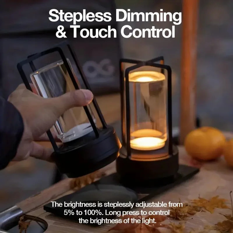 Hot Selling Cordless Aluminum LED Table Lamp Modern Luxury Indoor Outdoor Portable Metal Touch Control Battery Power Restaurant